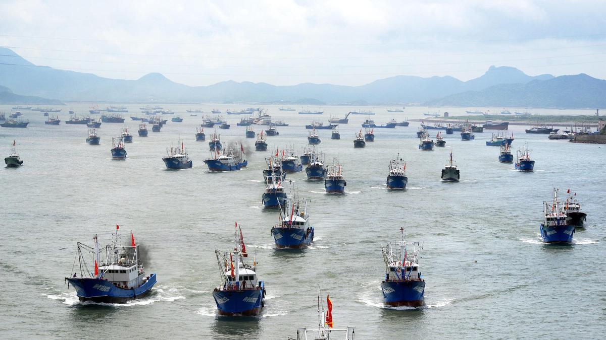 Flota china de pesca en Sudamérica
