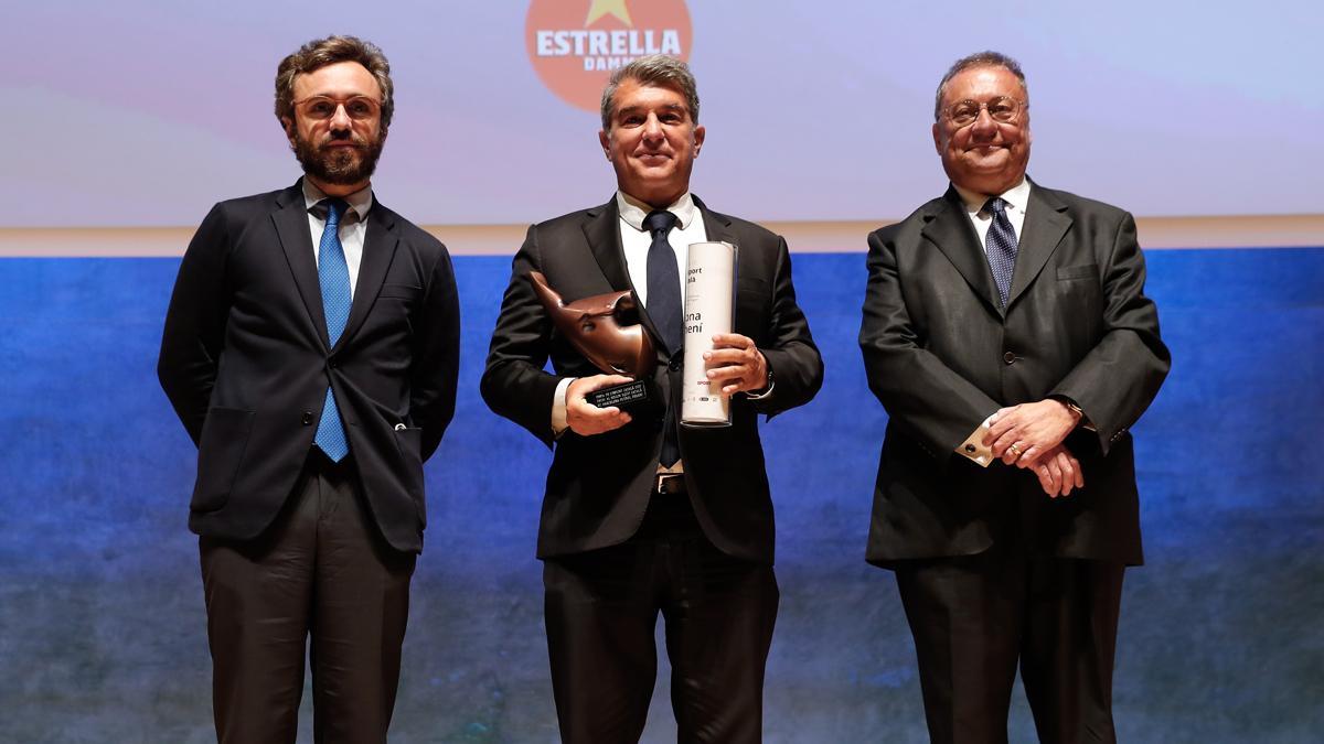 Aitor Moll, Joan Laporta y Ramon Asenjo, en la Festa de l'Esport Català..