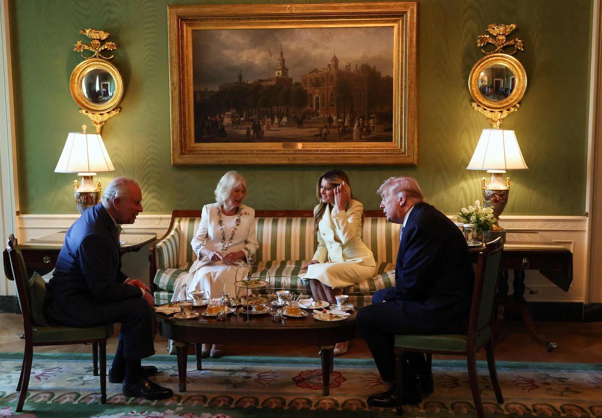 Trump recibe al rey Carlos III de Inglaterra en la Casa Blanca