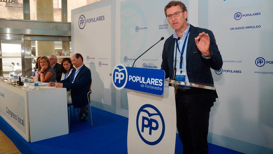 Núñez Feijóo en el congreso local del PP de Pontevedra // R. Vázquez