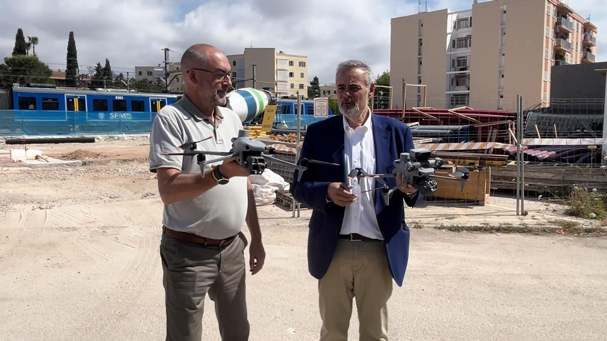 VÍDEO | Un dron vigilará las instalaciones ferroviarias para evitar que los grafiteros pinten los trenes de Mallorca
