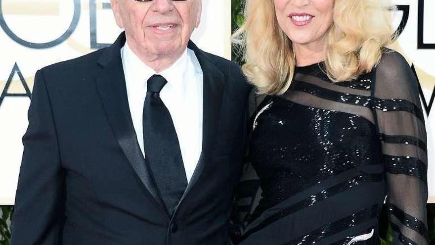 Rupert Murdoch y Jerry Hall.