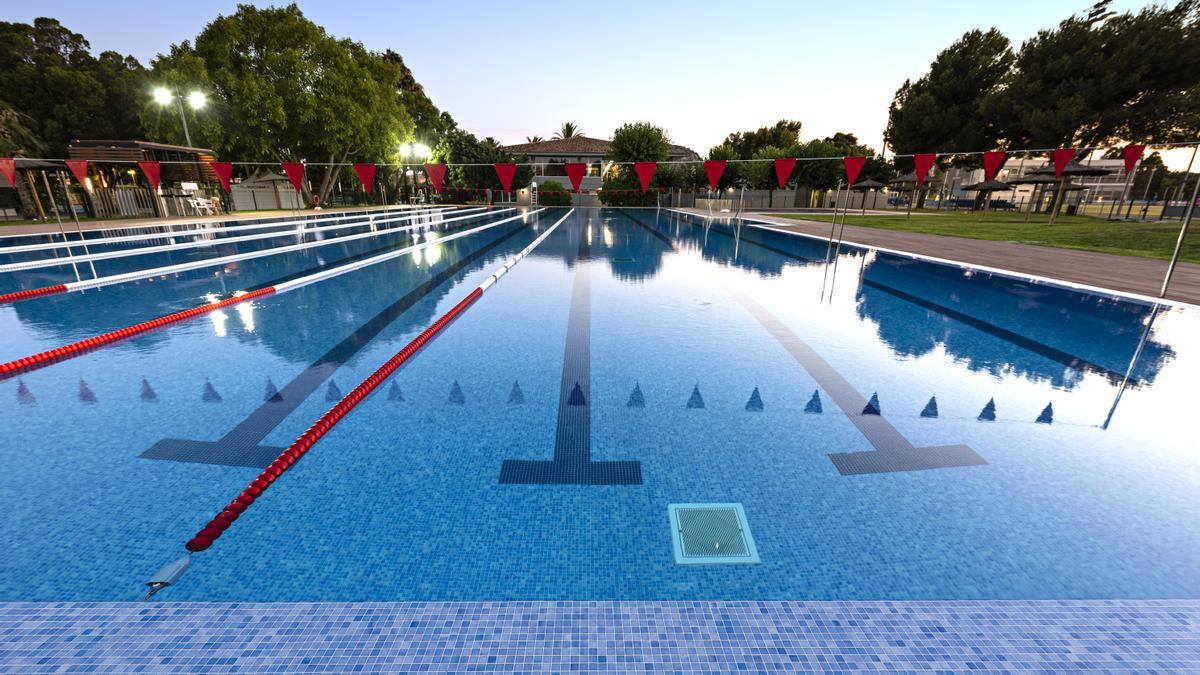 Imágenes tomadas esta semana en la nueva piscina olímpica climatizada del Club Atlético Montemar, instalaciones de la Albufereta. /Sergio Valero