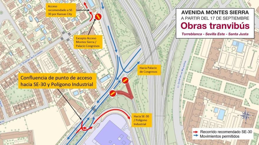 Cortes de tráfico por las obras del tranvibús