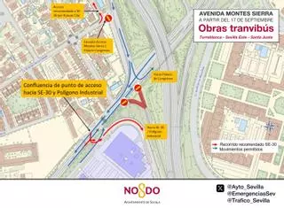 Las obras del tranvibús obligan a cortar una de las vías principales a Sevilla Este durante tres meses