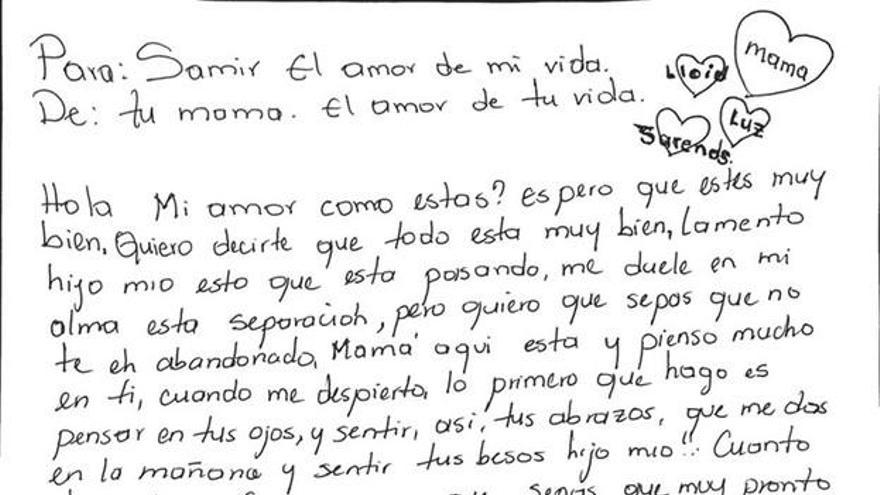 Esta es la carta de una madre a su hijo, separados en la frontera de EEUU