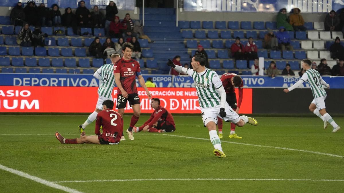 Seri Guardiola, tras marcar ante el Mirandés.
