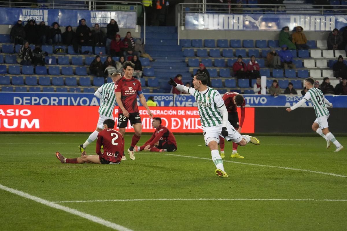 Seri Guardiola, tras marcar ante el Mirandés.