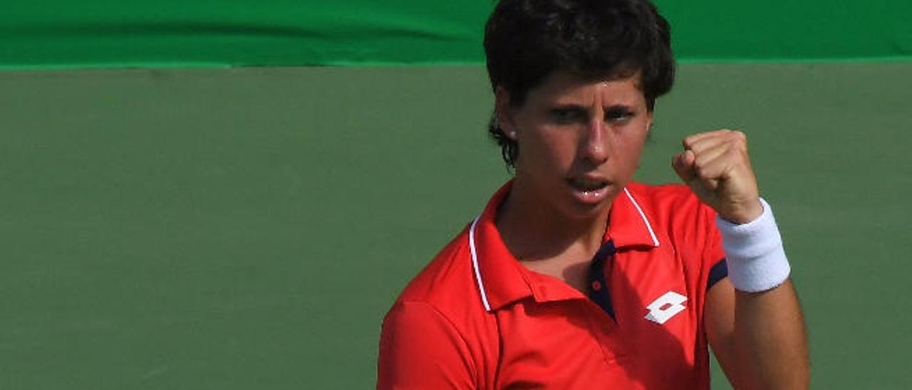 Carla Suárez, durante un partido de estos Juegos Olímpicos.