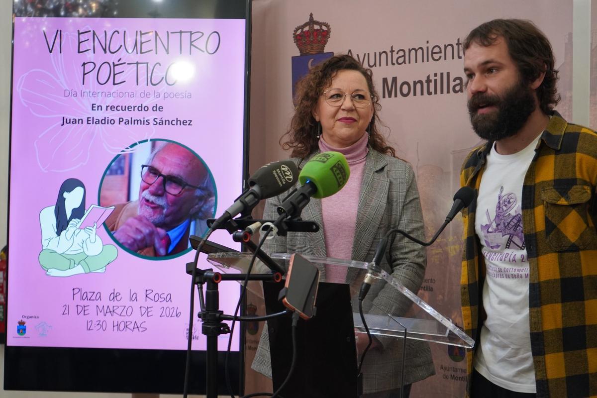 Soledad Raya y Dany Ruz, durante la presentación del encuentro poético.