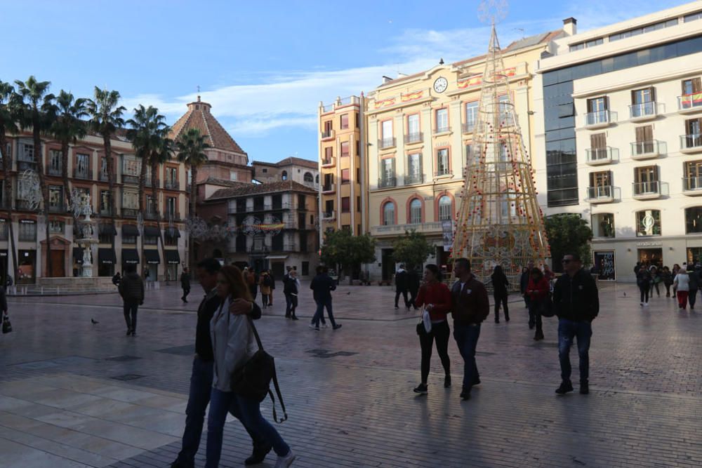 Luces de Navidad en el Centro de Málaga.