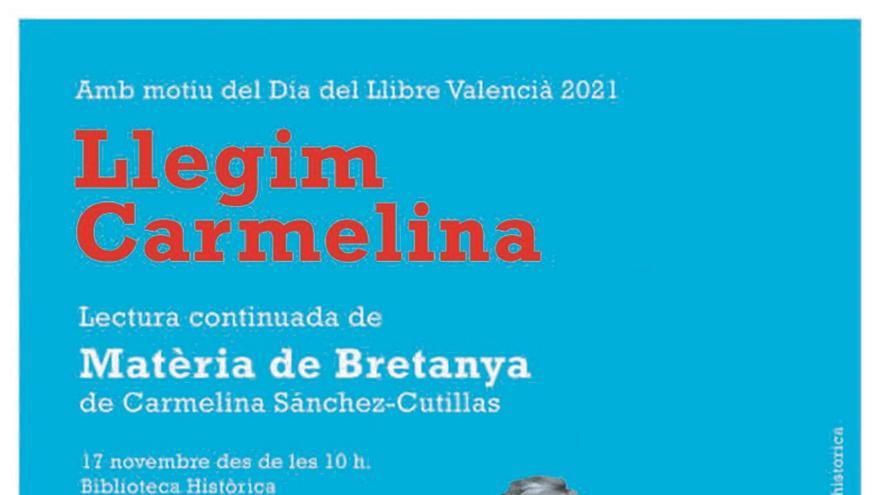 Lectura continuada de «Matèria de Bretanya» per a reconéixer a Carmelina Sánchez-Cutillas