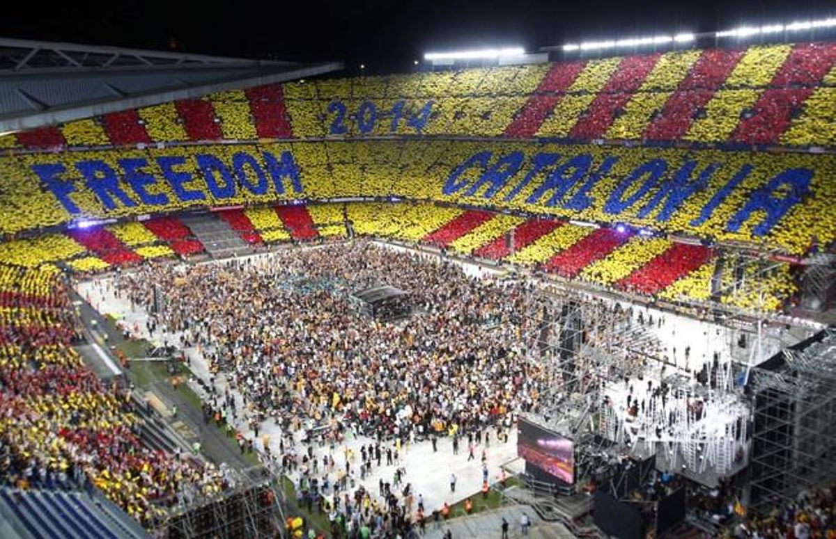L’aspecte del Nou Camp, amb el mosaic.