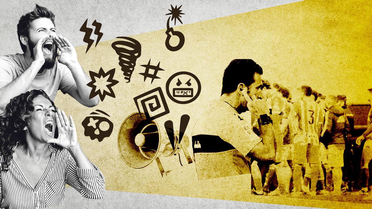 Tangana en un partido de fútbol alevín