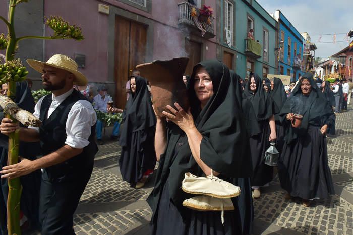 Carretas y grupos en la romería del Pino