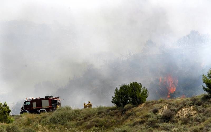 Fotogalería del incendio en el término de Luna en las Cinco Villas