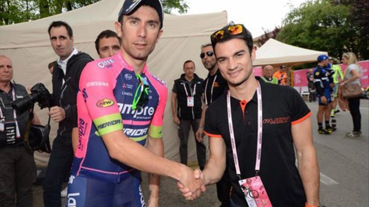 Pedrosa se vio con el ganador de la etapa, Diego Ulissi