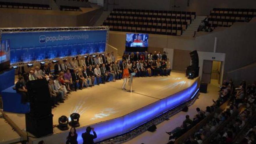 Un momento del acto celebrado por el PP en el Auditorio el sábado y que ha creado polémica.