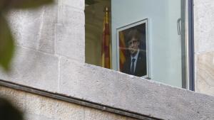 Retrato de Carles Puigdemont, en el interior del Palau de la Generalitat.