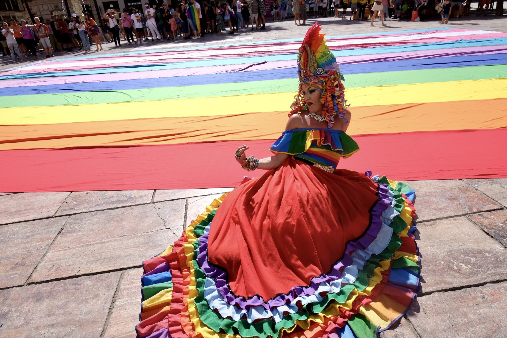 Marcha por el centro de Málaga por el Día Internacional del Orgullo LGTBI+