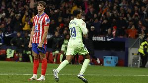 Lamine Yamal celebra el tercer gol del Barcelona ante el Atlético.