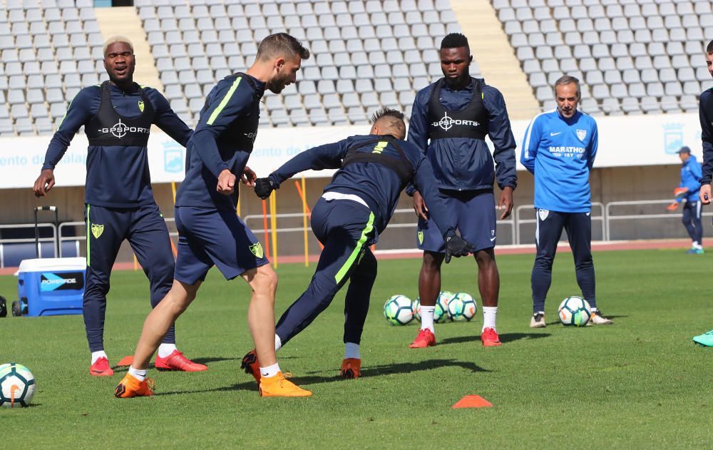 Entrenamiento del Málaga CF.