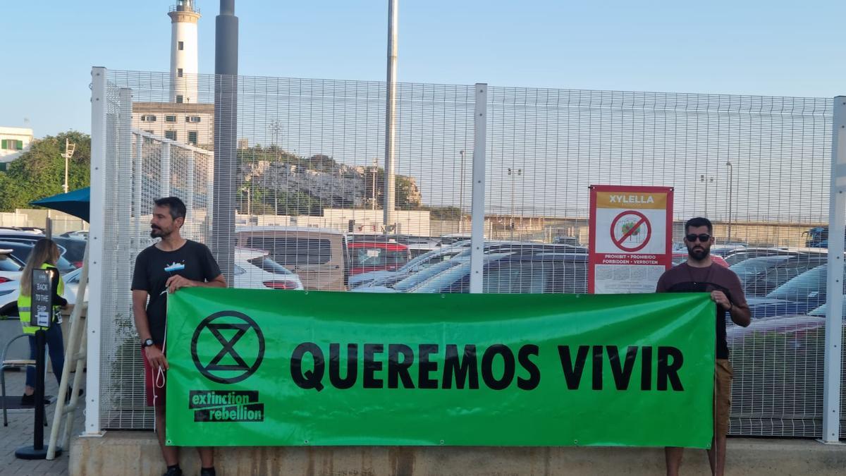 Una de las pancartas mostradas durante la protesta de Extinction Rebellion.