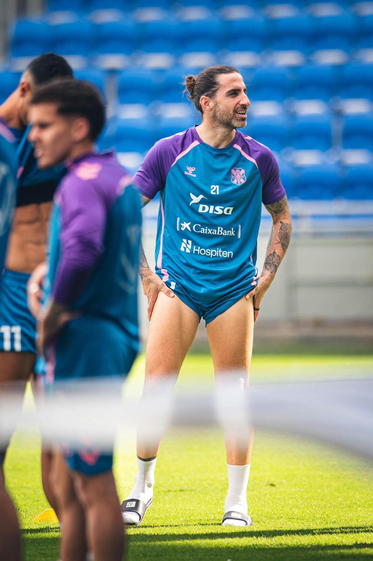 Marc Mateu, en el entrenamiento de este viernes en el Rodríguez López.