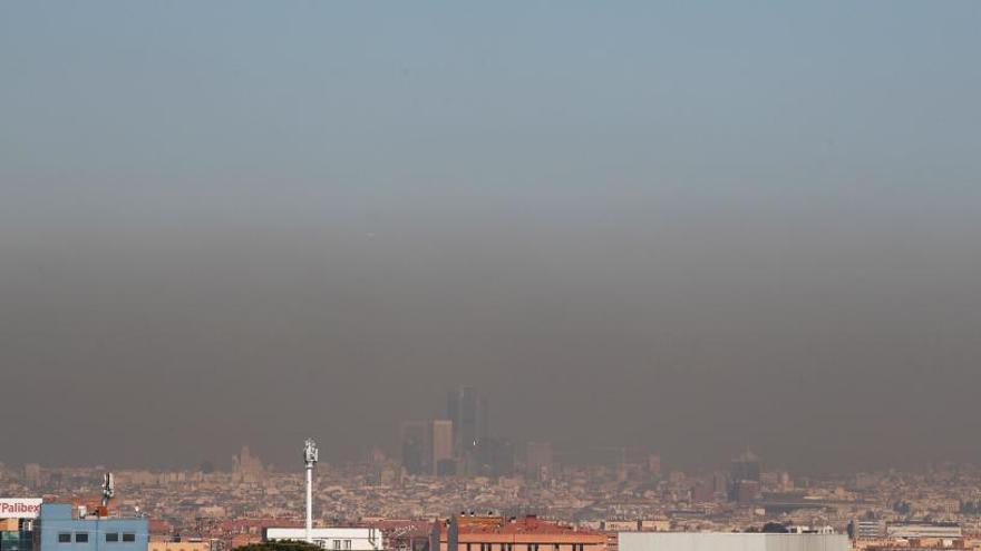 Capa de contaminaciÃ³n sobre Madrid este jueves.