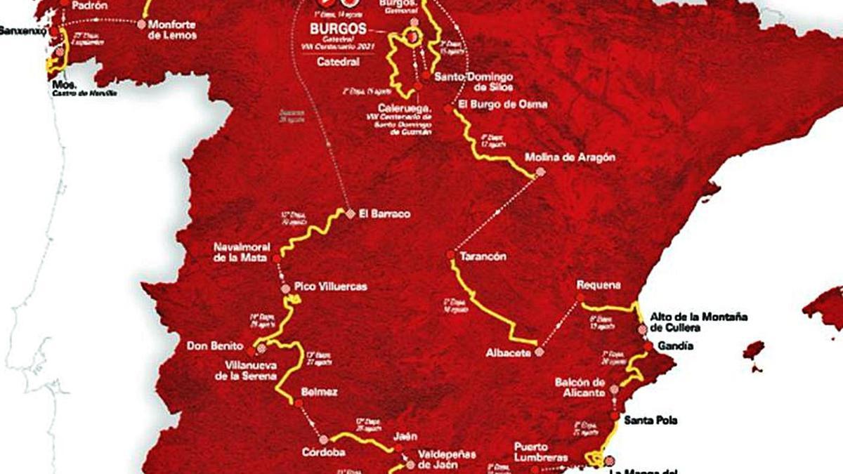 Recorrido de La Vuelta que arrancará en Burgos el 14 de agosto. | UNIPUBLIC