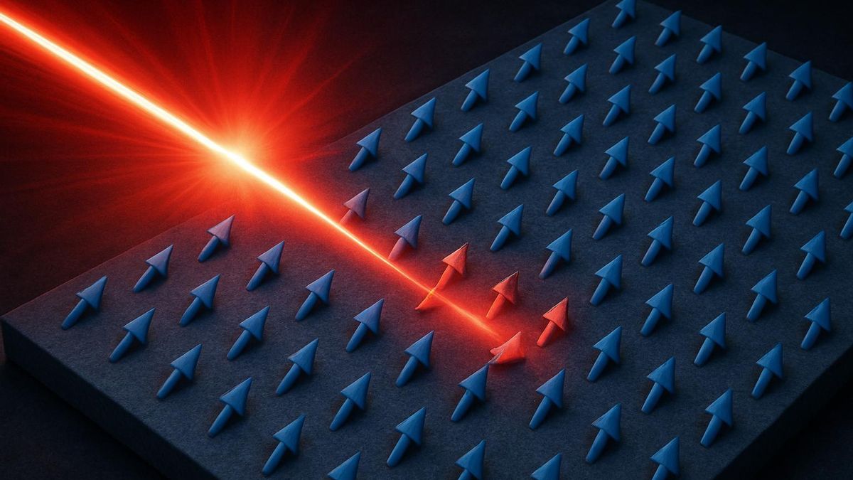 Un pulso láser ultracorto altera al instante las propiedades magnéticas de un material, abriendo una nueva era en la física del estado sólido.
