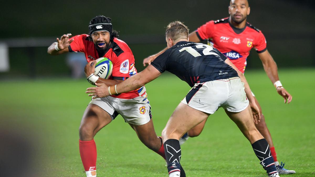 Jugadores de la selección de Tonga, que se enfrentarán a España el 5 de noviembre.