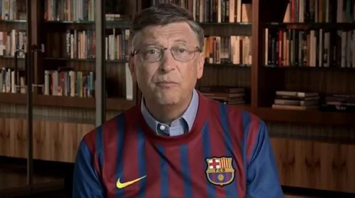 Bill Gates es posa la samarreta del Barça el Dia Mundial de la Pòlio.