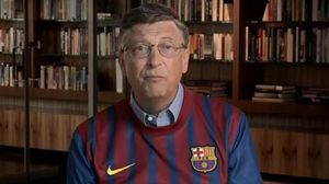 Bill Gates es posa la samarreta del Barça el Dia Mundial de la Pòlio.