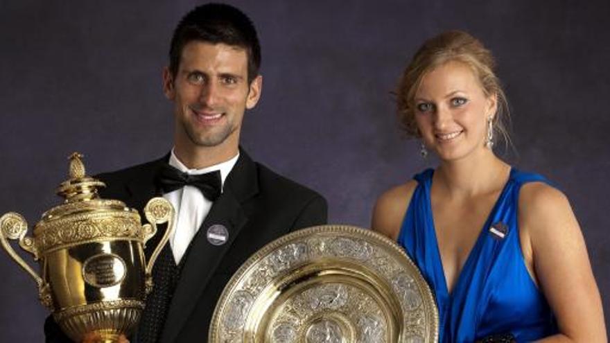 Novak Djokovic y Petra Kvitova.