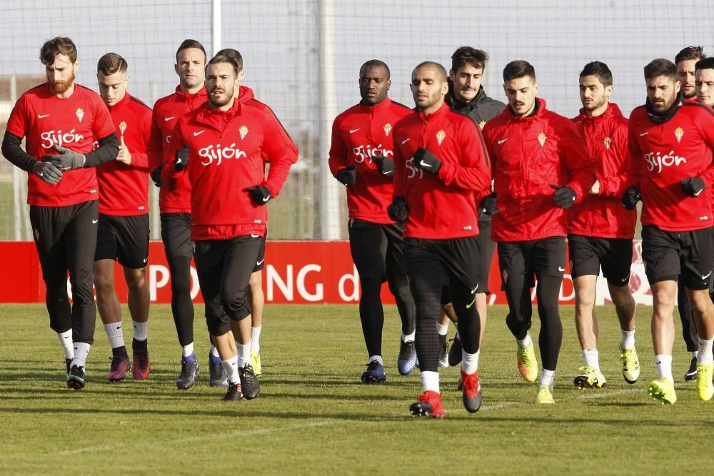 Entrenamiento del Sporting en el segundo día del año