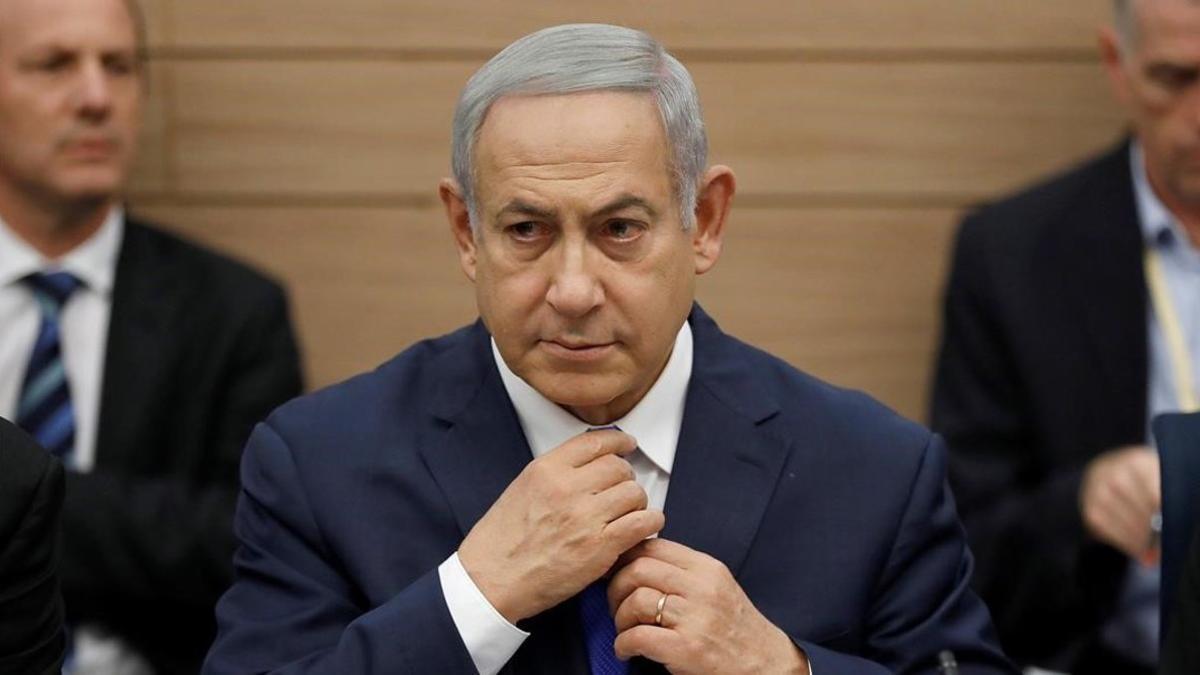 El primer ministro israelí, Binyamin Netanyahu, este lunes.