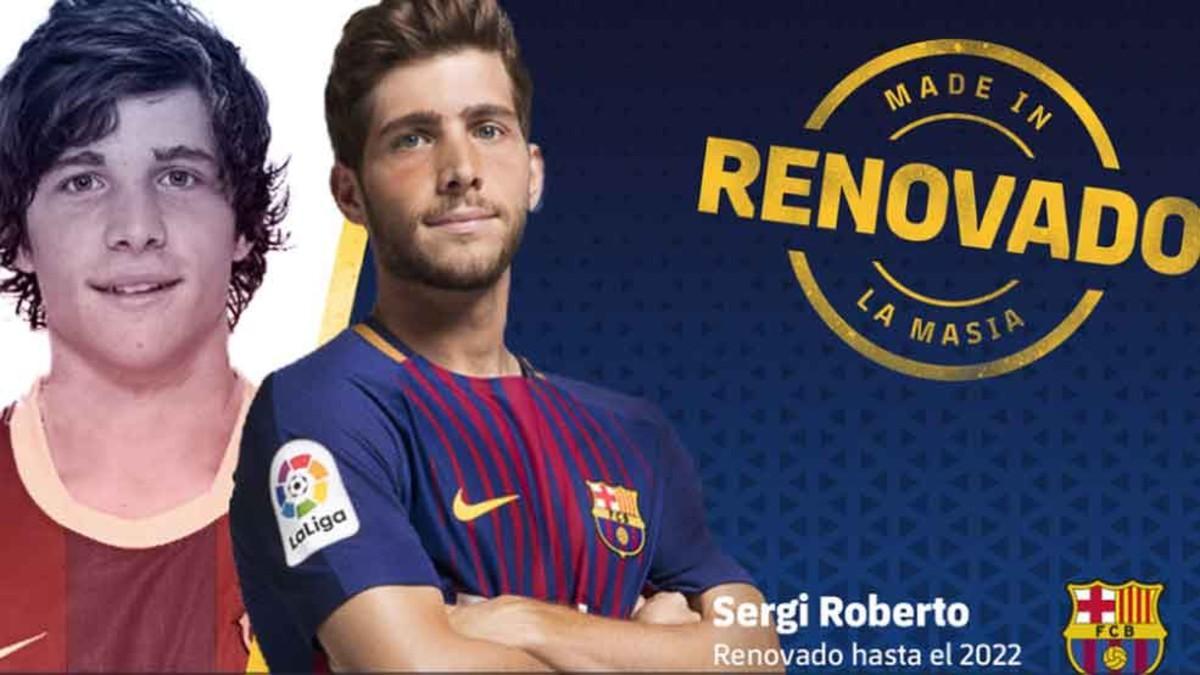 La imagen con la que el FC Barcelona anunció la renovación del contrato de Sergi Roberto