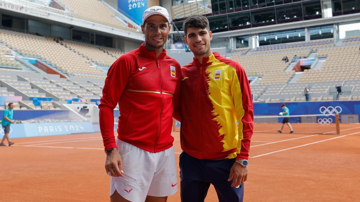 Rafa Nadal y Carlos Alcaraz, en París