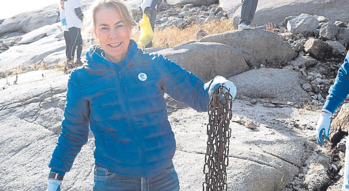 Theresa Zabell, en uno de los emplazamientos del proyecto Acción Posidonia.