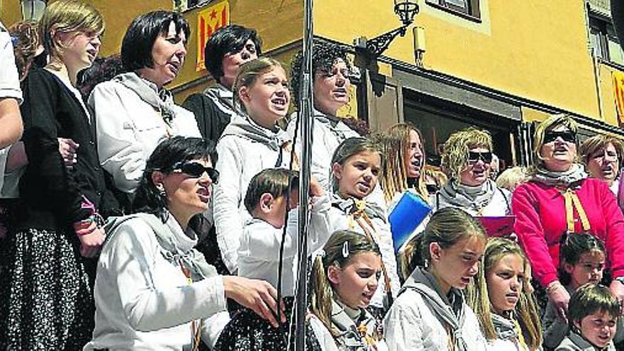 El grup de caramelles de la Valldan cantant l&#039;any passat a Berga