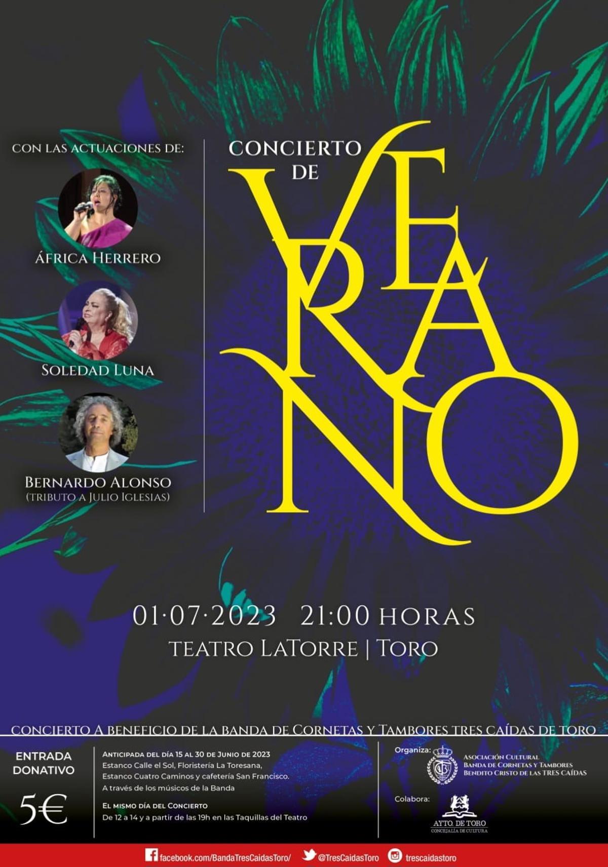 Cartel promocional del concierto de verano de la Banda