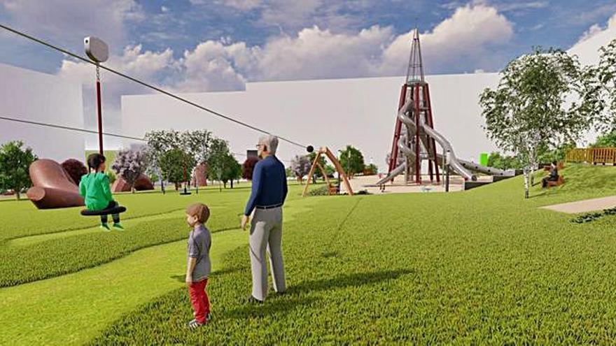 Reforma integral de  la Praza da Miñoca H El proyecto, con un presupuesto que supera el millón y medio de euros, contempla la creación de un macroparque de juegos con dos tirolinas gigantes y una gran torre de toboganes de 23 metros de altura. Se crearán espacios para fiestas y actuaciones y se colocarán bancos.