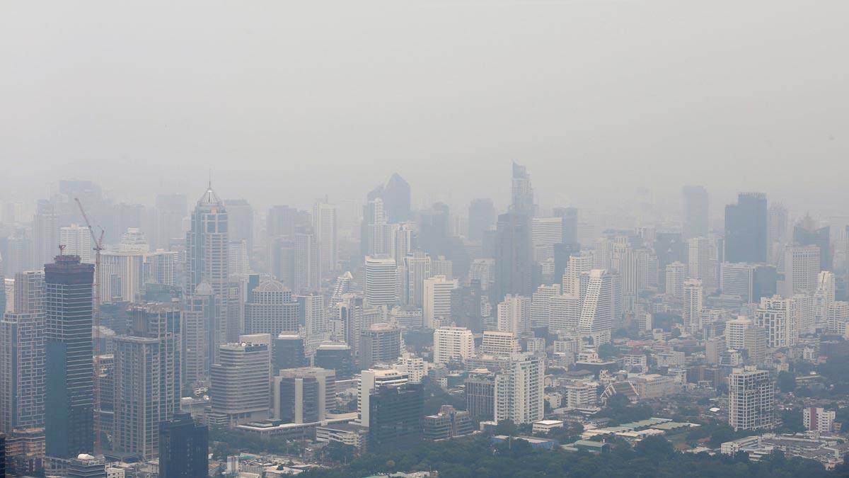 Cielo contaminado en el área metropolitana de Bangkok