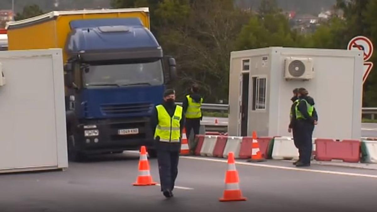 Un control en la frontera de Portugal.