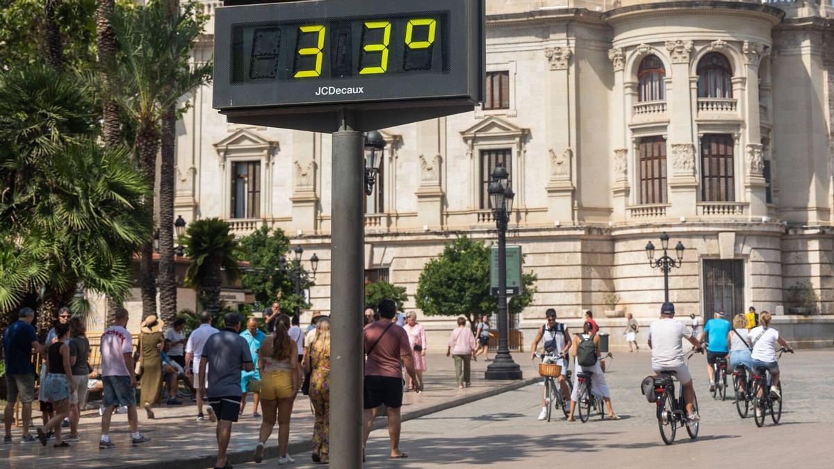 Jornada a 33 grados en València este miércoles.