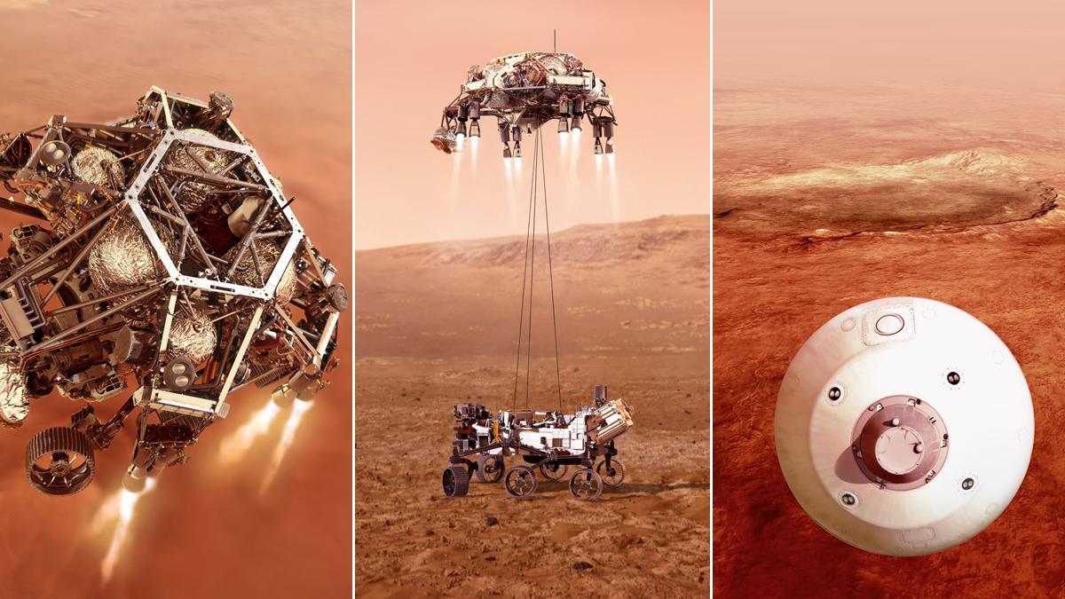 Simulación del aterrizaje del 'Perseverance' en Marte.