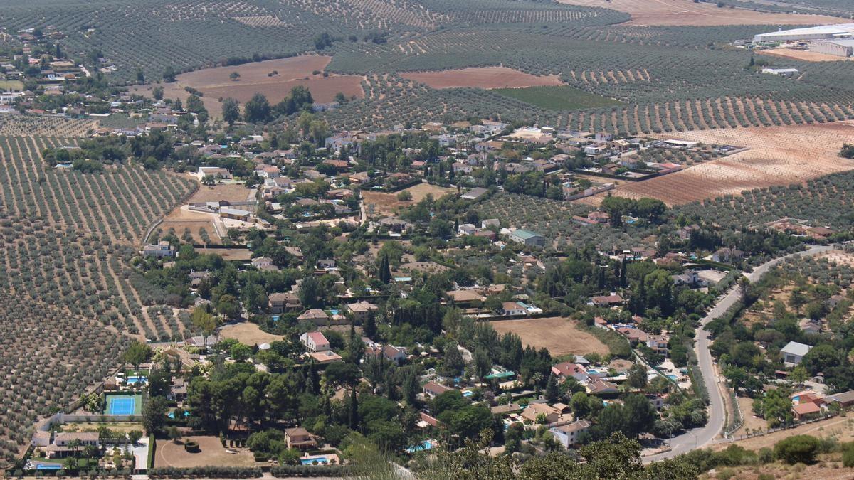 Vista aérea de la zona de Campo de Aras, en Lucena.