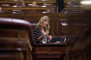 Yolanda Díaz, ministra de Trabajo, en el Congreso.