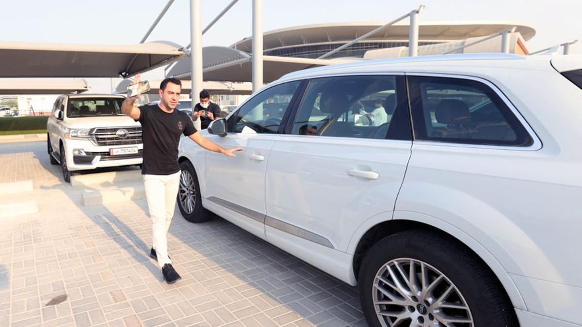 Xavi se despide en la ciudad deportiva del Al Sadd.